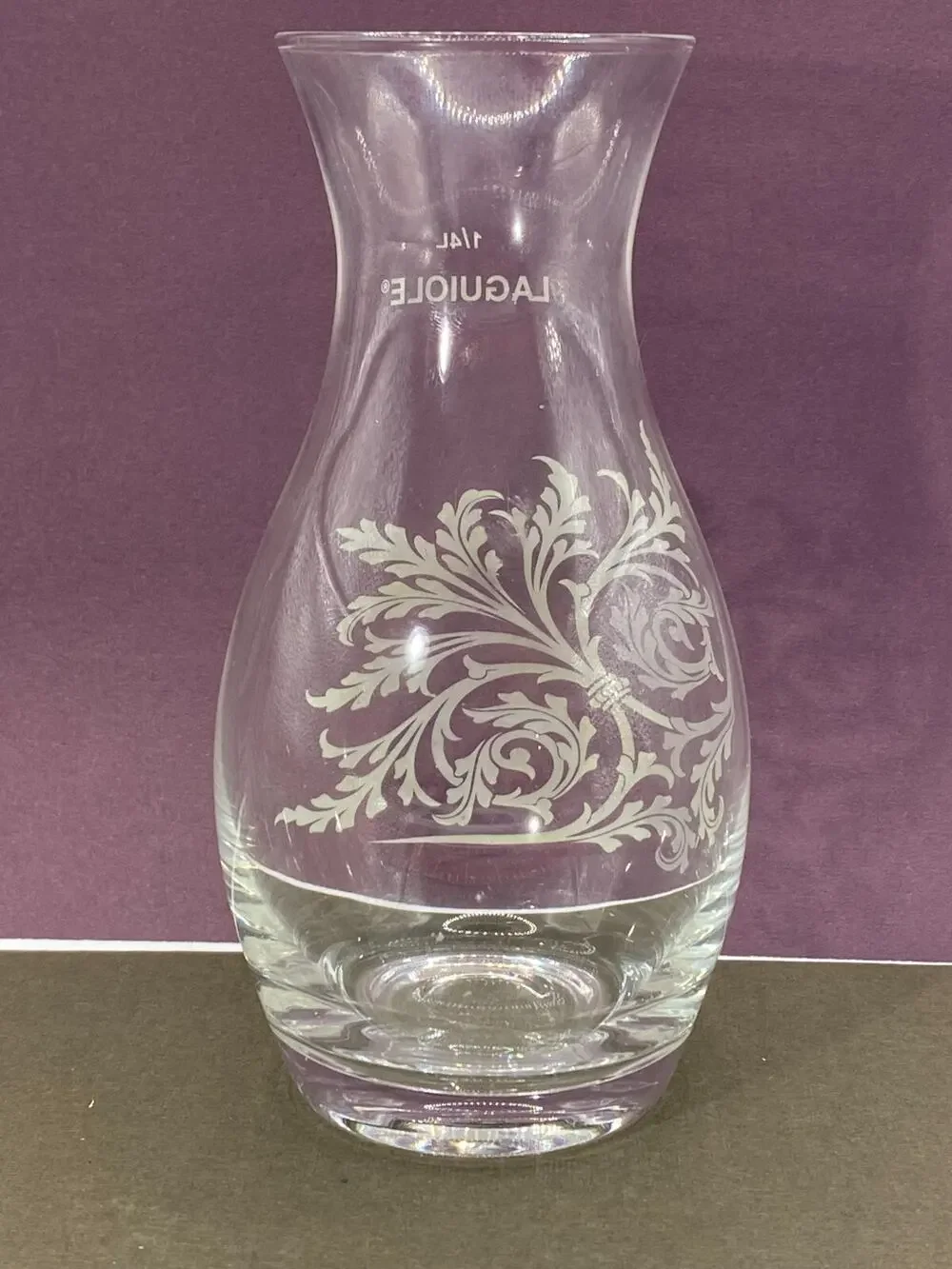Laguiole Etched Glass Carafe Floral Pattern 1/4 L 8.5 oz Made in France